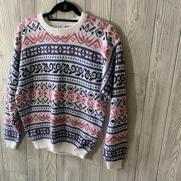 Vintage Rose Abstract Novelty Granny Sweater - Picture 2 of 5